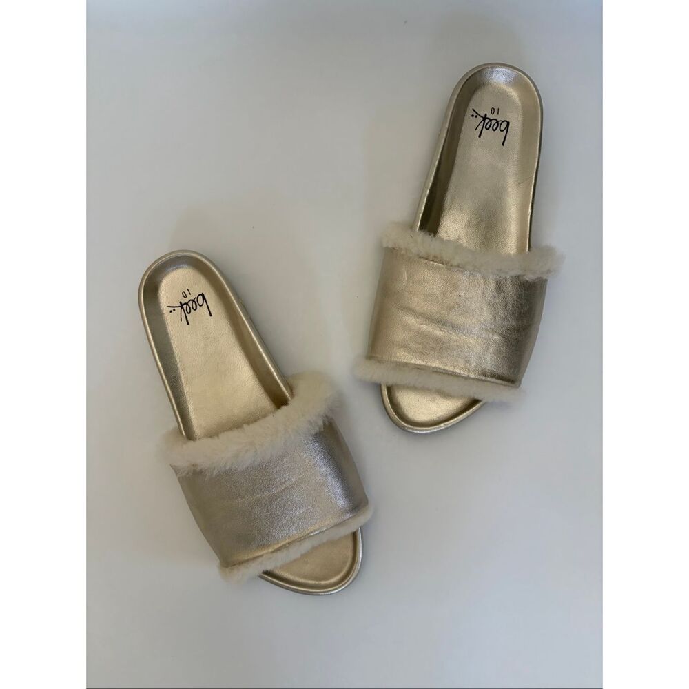 Beek Gallito Shearling Slide in Platinum Size 40/10 Rare Color - Picture 4 of 12